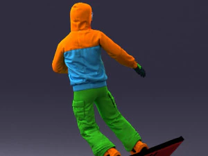 man on snowboard 0292 3d print ready 3D Print Model