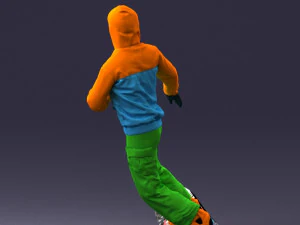 man on snowboard 0292 3d print ready 3D Print Model