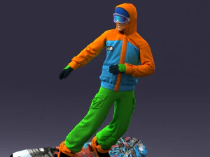 man on snowboard 0292 3d print ready 3D Print Model