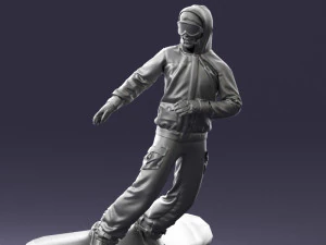 man on snowboard 0292 3d print ready 3D Print Model