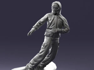 man on snowboard 0292 3d print ready 3D Print Model