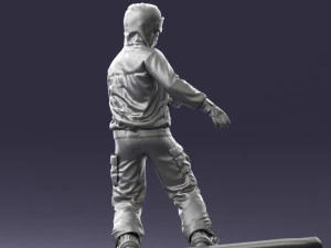 man on snowboard 0292 3d print ready 3D Print Model