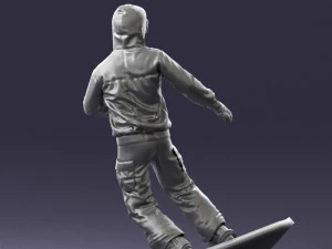 man on snowboard 0292 3d print ready 3D Print Model