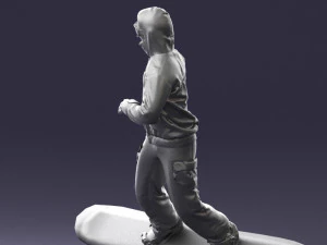 man on snowboard 0292 3d print ready 3D Print Model