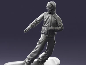man on snowboard 0292 3d print ready 3D Print Model