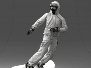 man on snowboard 0292 3d print ready 3D Print Model
