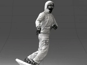 man on snowboard 0292 3d print ready 3D Print Model