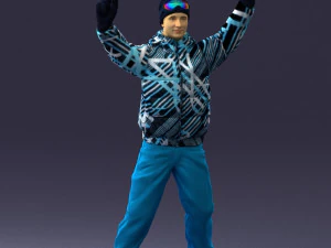 uomo sullo snowboard 0230 Modello 3D