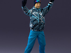 man on snowboard 0230 Modèle 3D