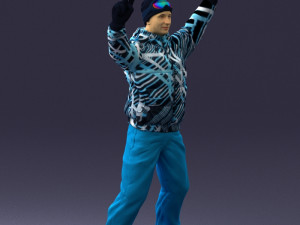 man on snowboard 0230 Modèle 3D