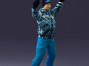 man on snowboard 0230 3D Model