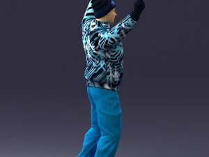 man on snowboard 0230 3D Model