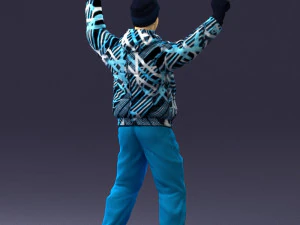 man on snowboard 0230 3D Model