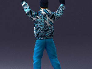 man on snowboard 0230 Modèle 3D