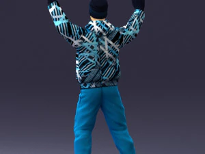 man on snowboard 0230 3D Model
