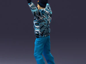 man on snowboard 0230 3D Model