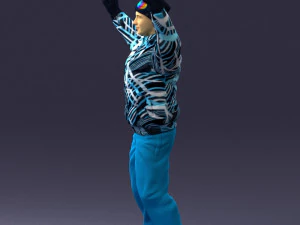 man on snowboard 0230 3D Model