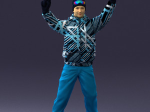 man on snowboard 0230 Modèle 3D