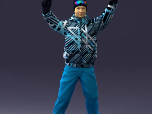 man on snowboard 0230 3D Model
