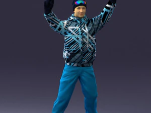 man on snowboard 0230 3D Model