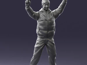 man on snowboard 0230 3D Model