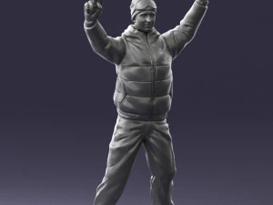 man on snowboard 0230 3D Model