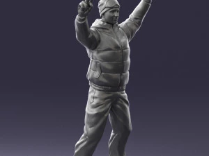 man on snowboard 0230 3D Model