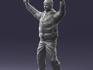 man on snowboard 0230 3D Model