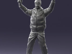 man on snowboard 0230 3D Model
