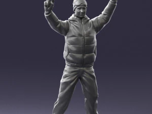 man on snowboard 0230 3D Model