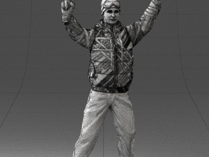 man on snowboard 0230 Modèle 3D