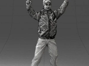 man on snowboard 0230 3D Model