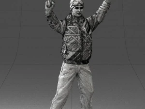 man on snowboard 0230 3D Model