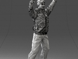man on snowboard 0230 Modèle 3D