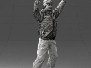 man on snowboard 0230 3D Model