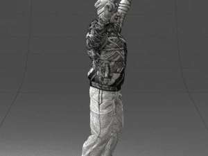 man on snowboard 0230 3D Model