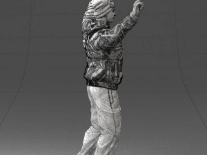man on snowboard 0230 3D Model