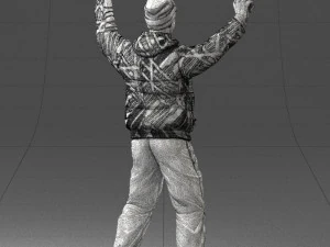 man on snowboard 0230 3D Model