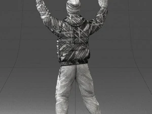 man on snowboard 0230 3D Model