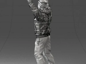 man on snowboard 0230 3D Model