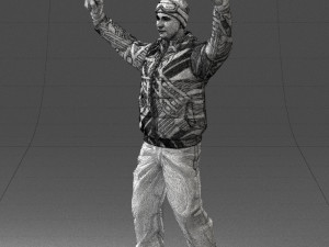 man on snowboard 0230 Modèle 3D