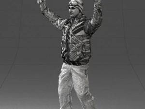 man on snowboard 0230 3D Model