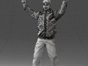man on snowboard 0230 Modèle 3D