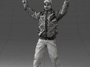 man on snowboard 0230 3D Model