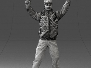 man on snowboard 0230 Modèle 3D