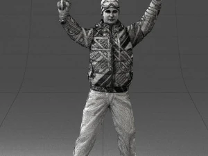 man on snowboard 0230 3D Model