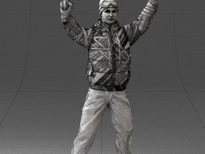 man on snowboard 0230 Modèle 3D