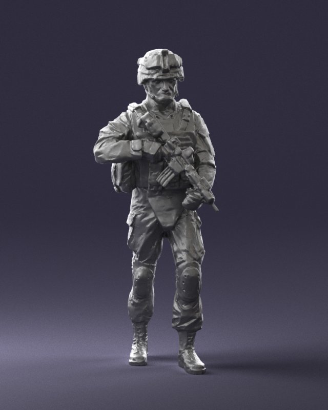 warrior 0303-2 3D Модель .c4d .max .obj .3ds .fbx .stl .blend 