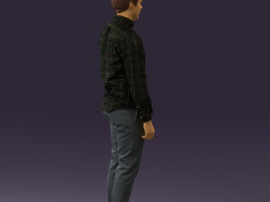 man in black yellow tshirt 0409 3D Model