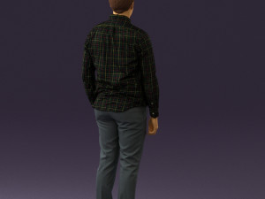 man in black yellow tshirt 0409 3D Model